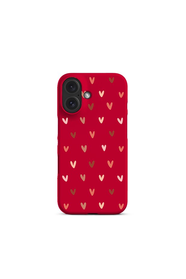 iPhone 16 Compatible Colorful Hearts Premium Silicone Phone Case