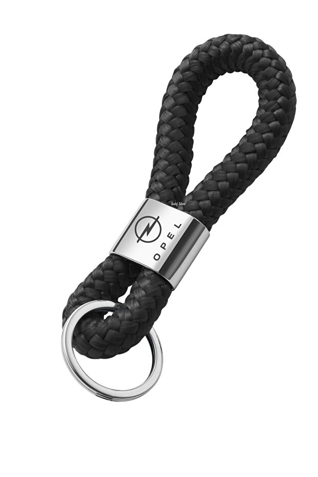 Opel Compatible Laser Engraved Gift Metal Keychain with Braided Leather Design - Luxury Car Accessory