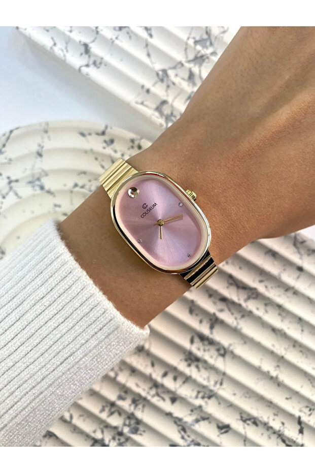 Riga Oval Kasa Gold Inside Pink Women's Wristwatch