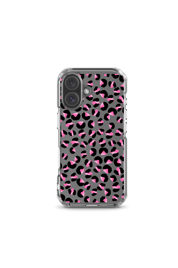 iPhone 16 Pink Tone Leopard Pattern Launch Case - 1
