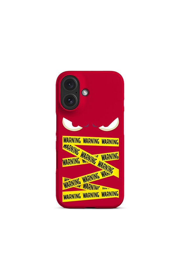 غطاء هاتف فاخر مطبوع بتصميم تحذيري متوافق مع آيفون 16 - 1