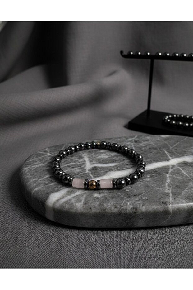Crystal Quartz & Hematite Natural Stone Bracelet