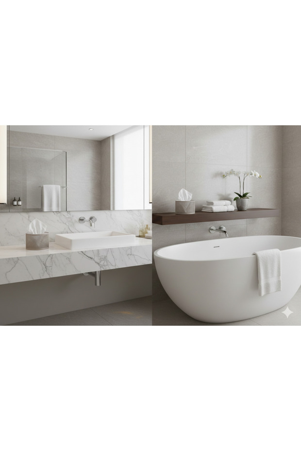 طقم صواني تقديم مع علبة مناديل - 2