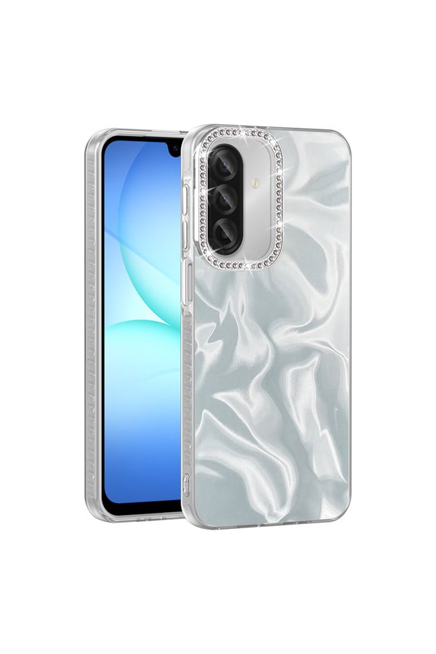 Compatible Case Esila Cover for Galaxy A37 Case with Airbag and Shiny Stone Detail Design
