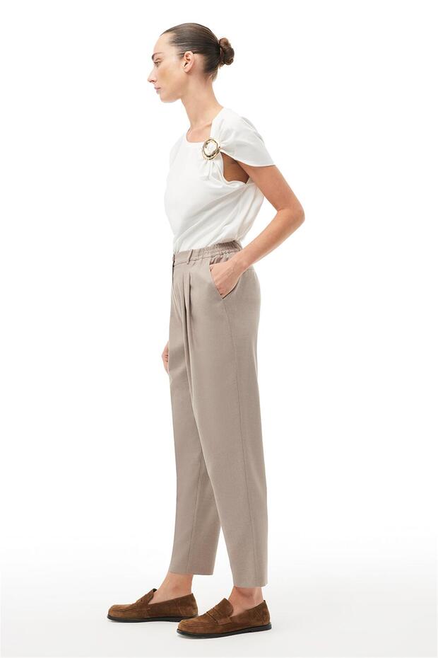 Bej Boru Paça Pantolon - 2