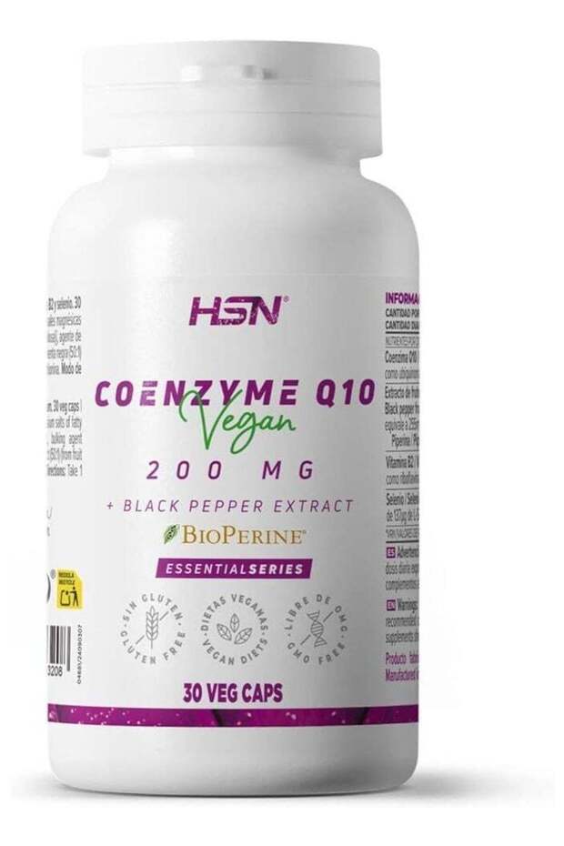 Coenzyme Q10 200mg + BioPerine | 30 Vegetable Capsules | Ubiquinone Q10 + Black Pepper Extract |