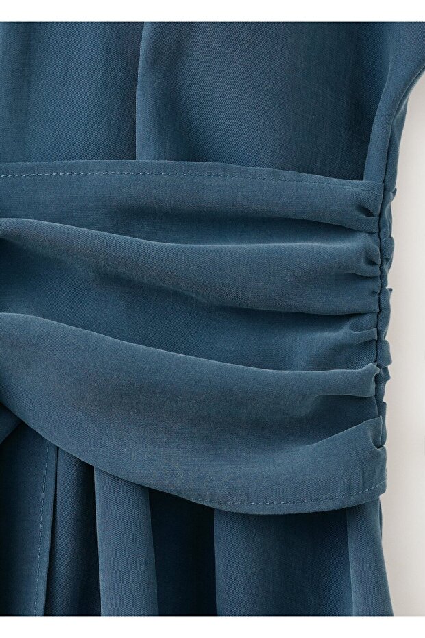 Kemerli gömlek elbise - 5