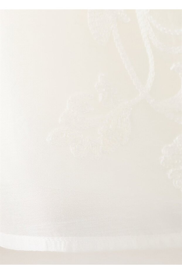 Çiçek işlemeli lyocell bluz - 6