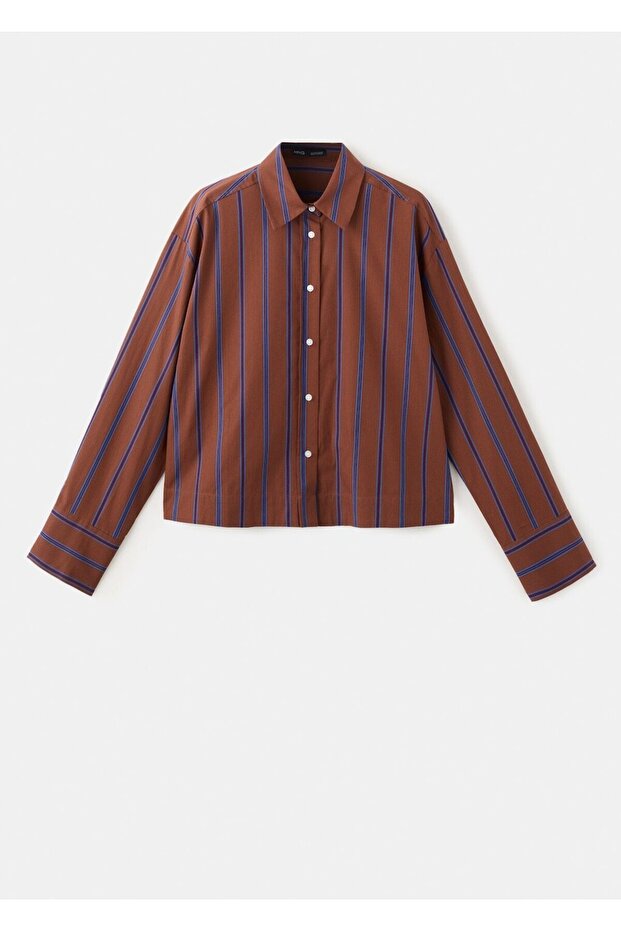 Çizgili pamuklu gömlek - 3