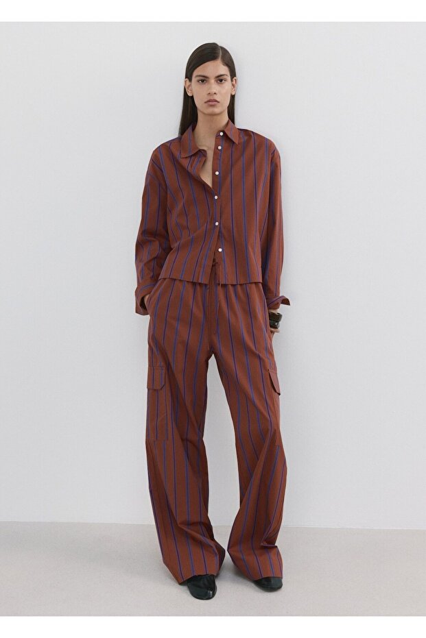 Çizgili pamuklu gömlek - 2