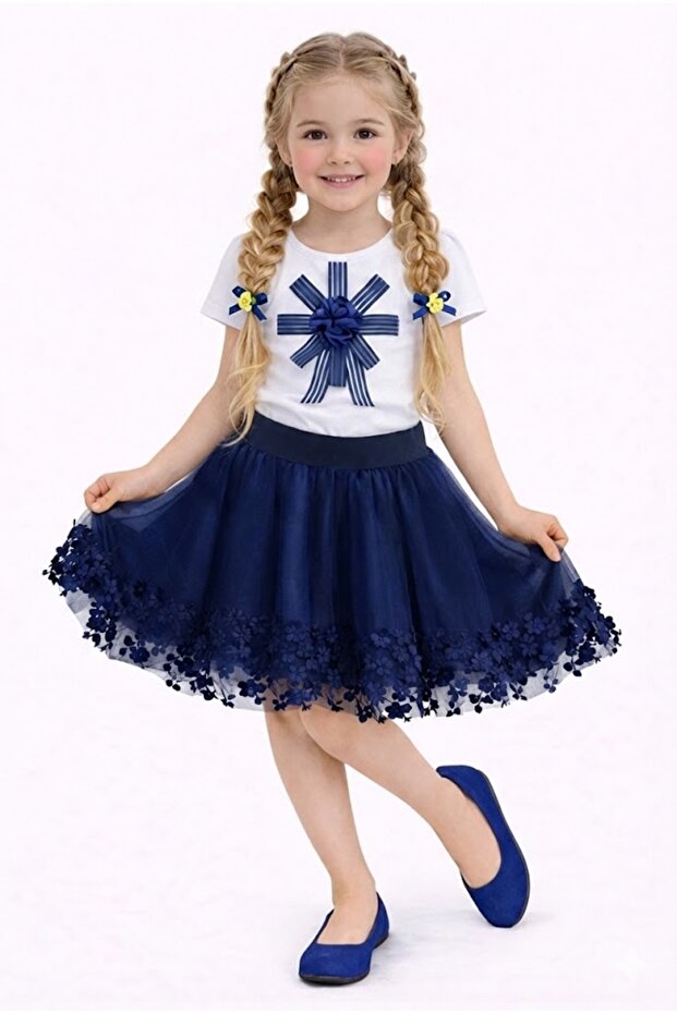 23 April 29 October Performance Outfit Girls' Model Badi Model Tutu Skirt Bottom-Top Set