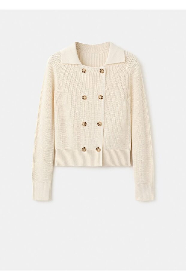 Düğmeli triko ceket - 3