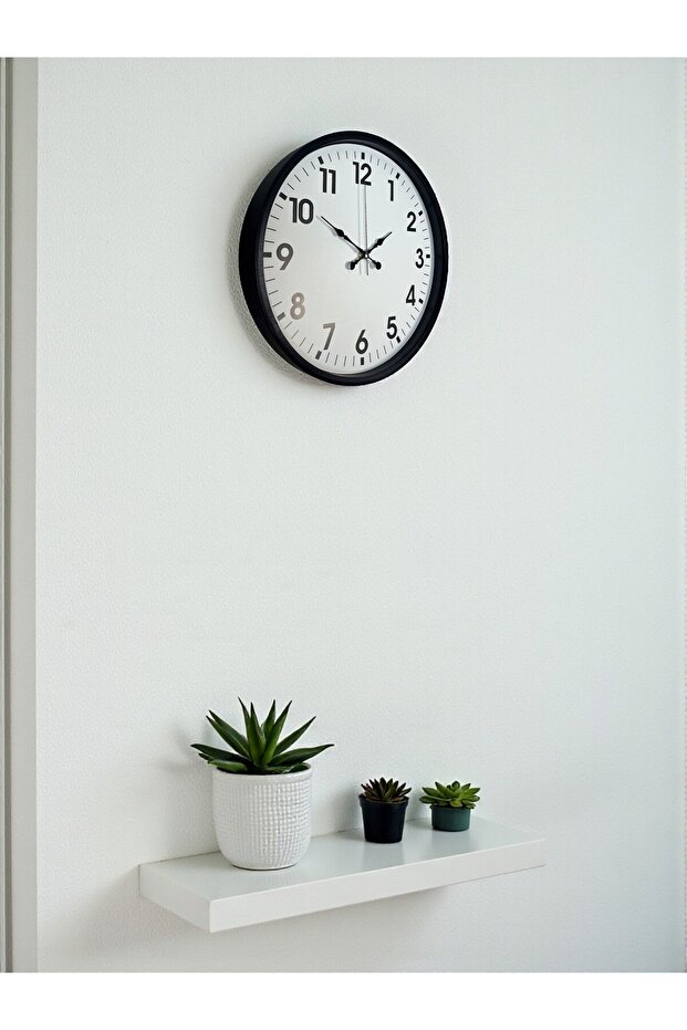 ساعة حائط سوداء مقاس 36 سم - 2