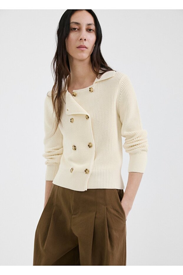 Düğmeli triko ceket - 6