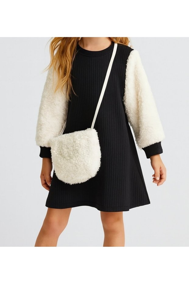 Girl's 2-Piece Combination Set with Plush Details