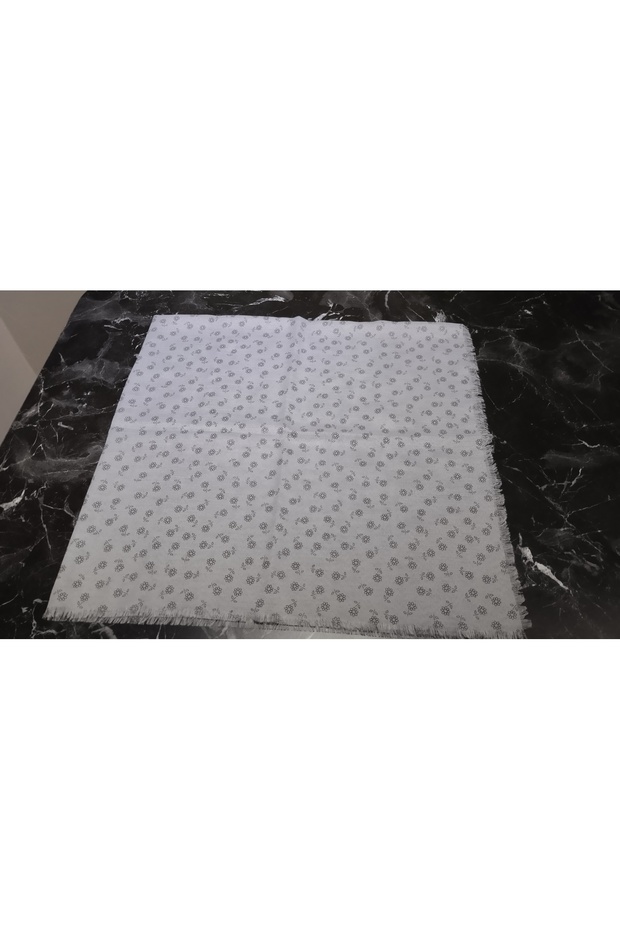 GRİ ÇİÇEKLİ EŞARP - 7