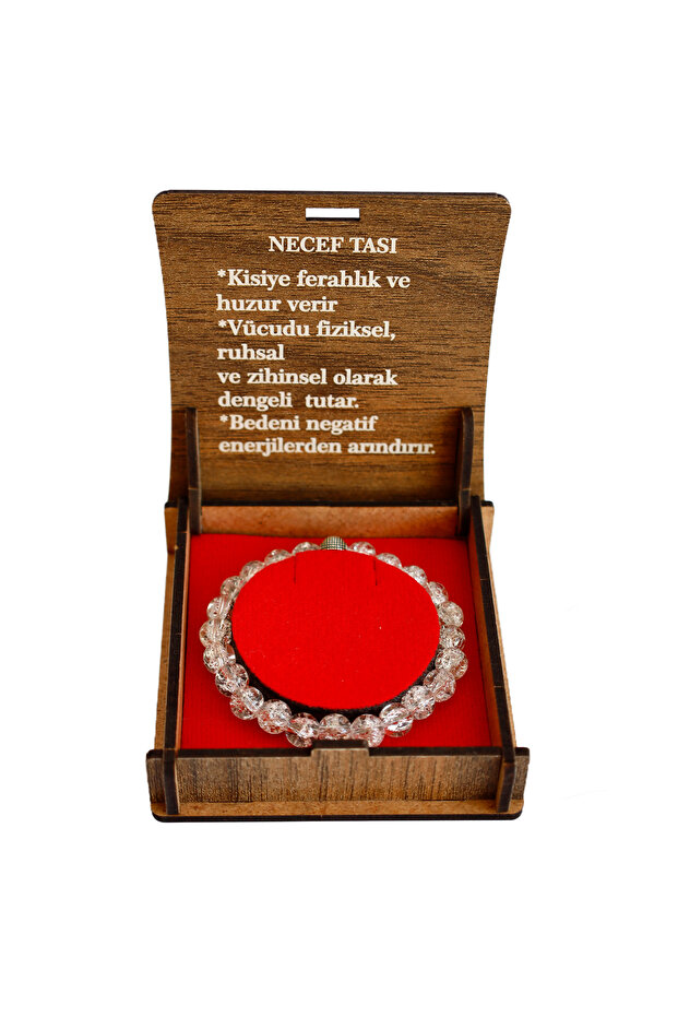 Boxed Necef Stone Bracelet – Natural Stone Transparent Crystal, Gift Option