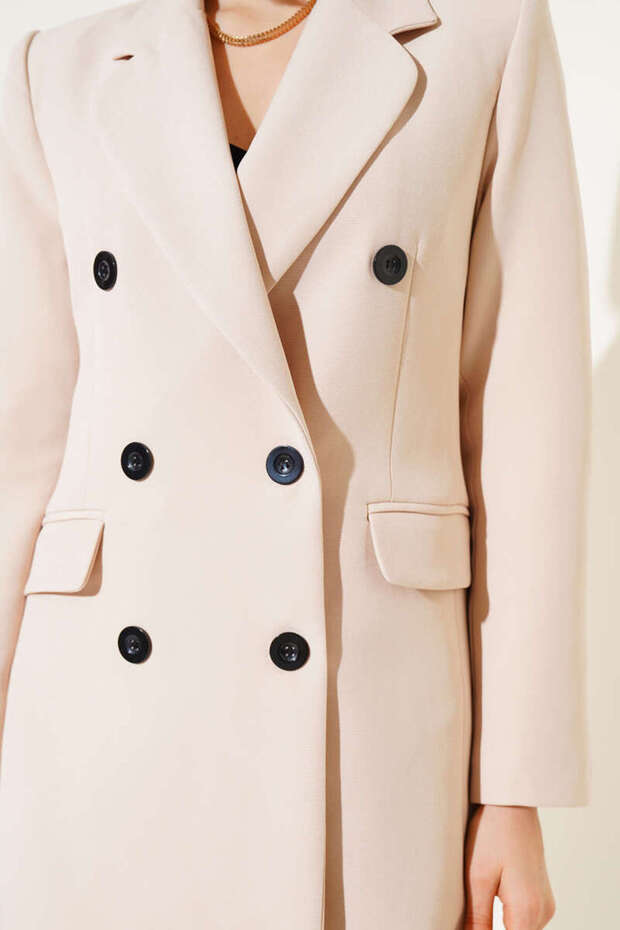 سترة بليزر مبطنة بياقة مزدوجة الأزرار - 4