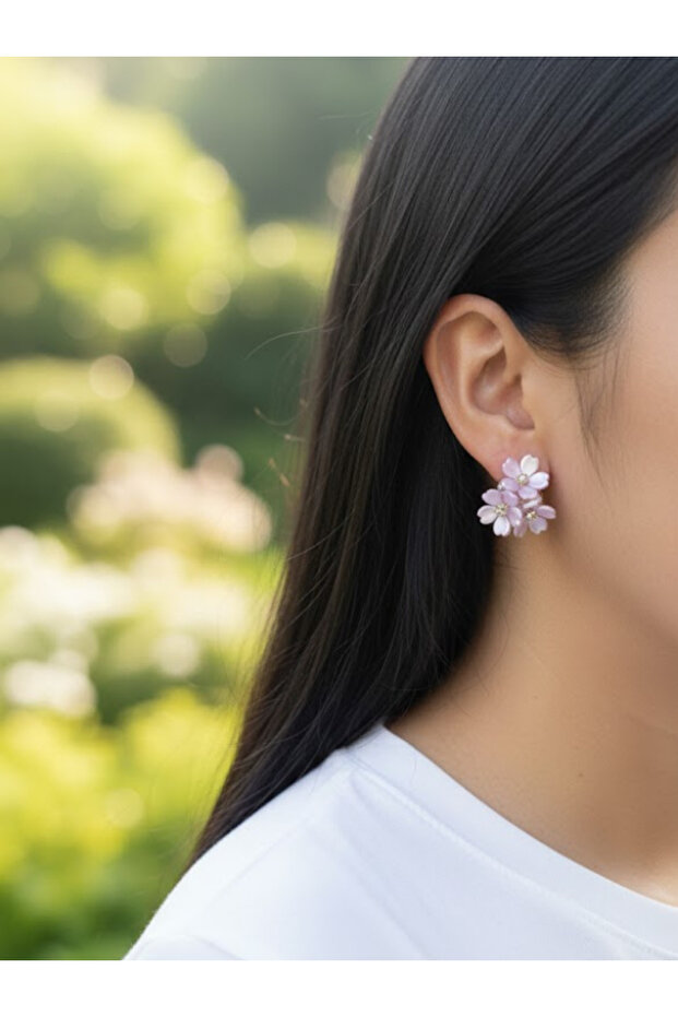 Women's Three-Dimensional Flower Bouquet Earrings Spring Series Stylish Earrings