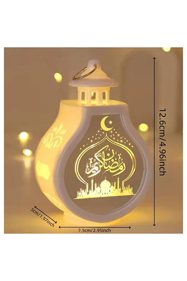 قطعة واحدة من زينة فانوس رمضان، مصباح هلال LED صغير لعيد مبارك، شمعة معلقة أو لتزيين طاولة المنزل