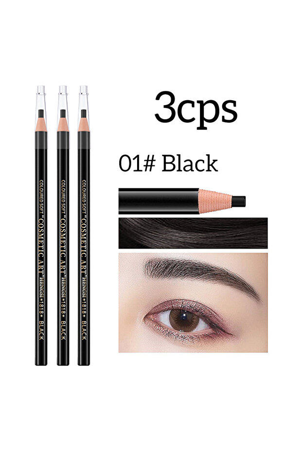 3pcsBK 3pcs/1pc HENGSI Waterproof Sweat Resistant Eyebrow Pens, Anti Smudge, Durable, Not Easy to Fa