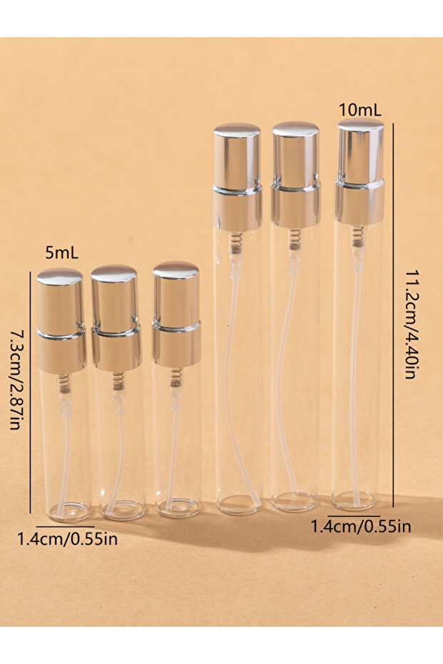Glass 10ml 50pcs silver 50pcs 5ml10ml aluminum half-cover spray head transparent glass perfume bottl