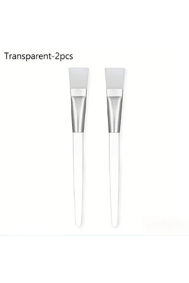 2pcs-Transparent Facial Mask Brushes Soft bristle Transparent Crystal Rod Face Applicator Brush DIY