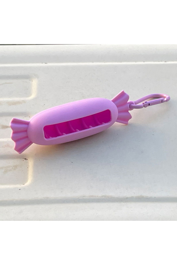 C Purple Lipstick Silicone Case Creative Lipstick Cover Keychains Anti Drop Portable Protective Cove