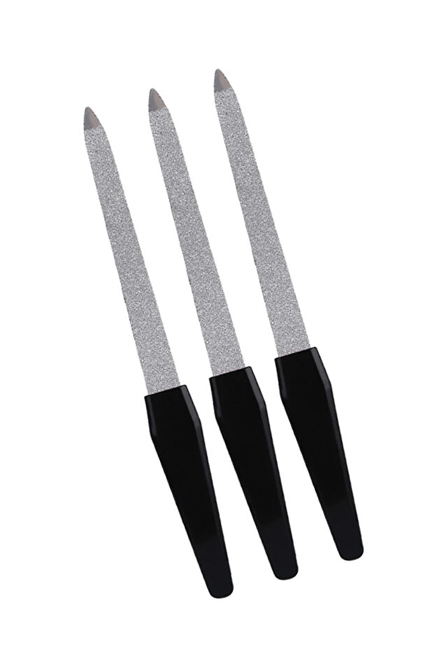 black 3-Piece Professional Double-Sided Nail Files - Perfect for Home & Salon Manicure & Pedicure!