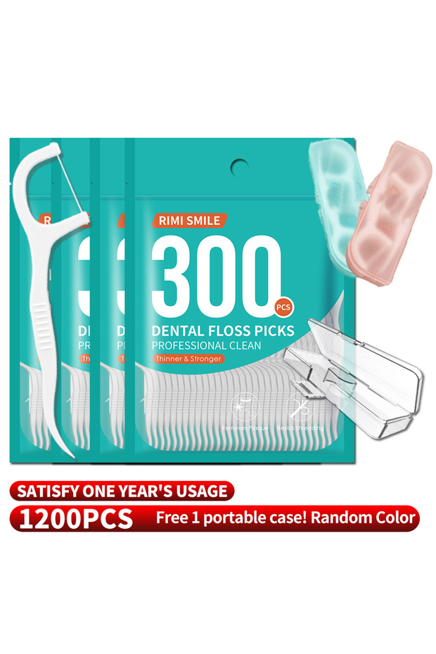 1200 pieces 300/600/1200PCS dental floss stick, interdental brush - (comes with 1 dental floss box)