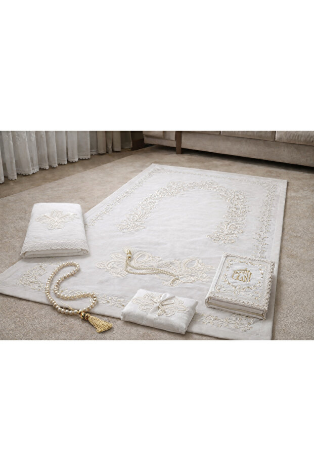 Eftelya Embroidered 5 Piece Prayer Rug Set
