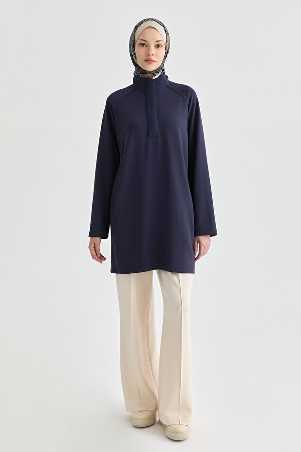 Örme Tunik - Lacivert - 1