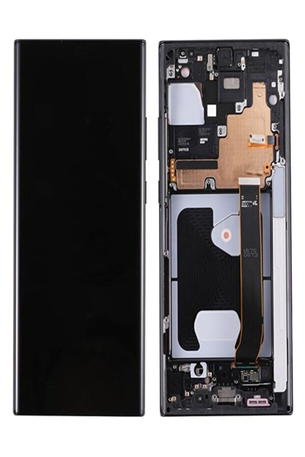 شاشة سامسونج جالاكسي نوت 20 OLED سوداء تعمل باللمس من نوع FLYCDI LCD مع غطاء خلفي (حافظة)