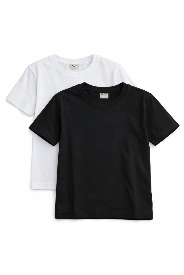Children's T-Shirt 2-Pack Basic T-Shirt Suitable for School and Daily Wear