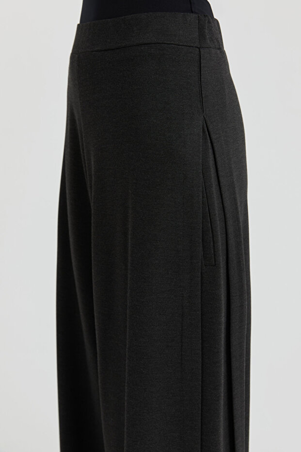 Aller Detaylı Örme Pantolon - Antrasit - 4