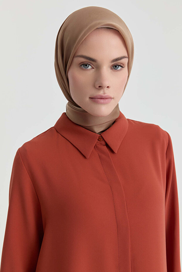 Gizli Patlı Basic Tunik - Turuncu - 4