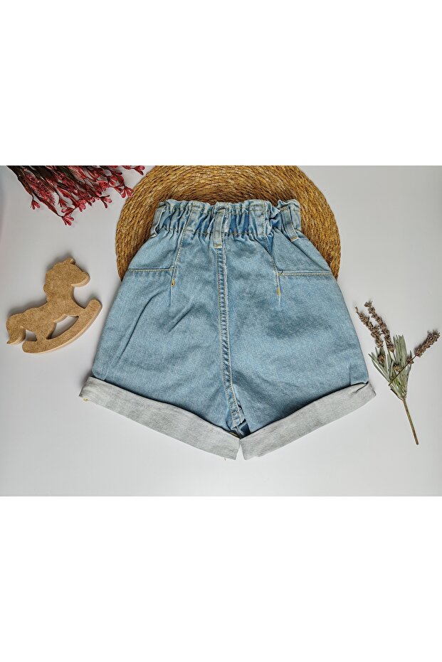 Girls' Drawstring Denim Shorts – Comfortable Kids' Denim Shorts