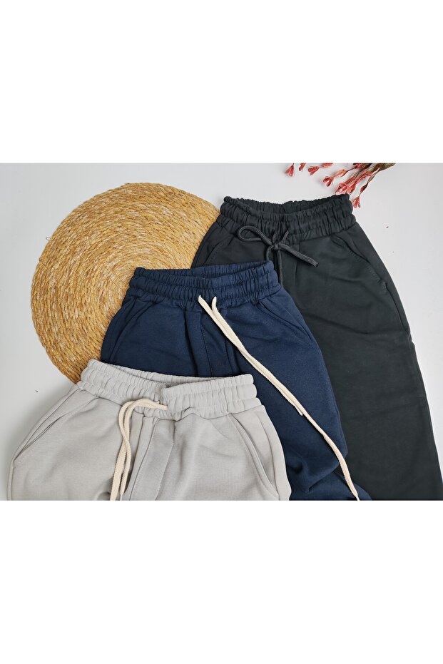 بنطلون رياضي أساسي مرن للجنسين باللون الرمادي - 2