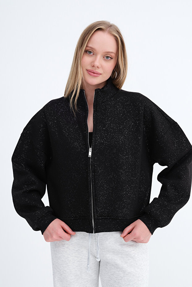 Simli Şardonlu Sweatshirt H12705 - 1