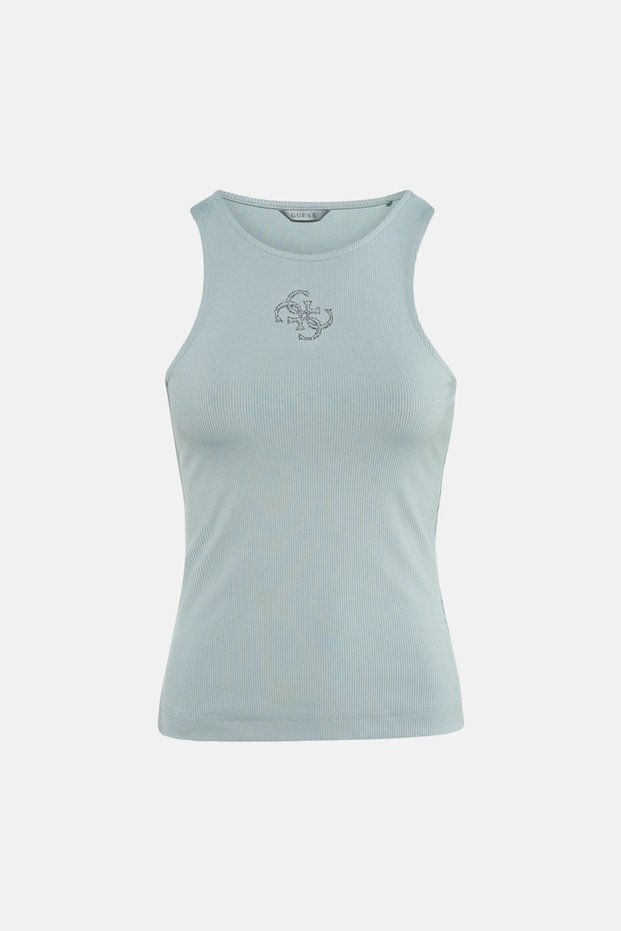 Sleeveless Round Neck Guendalina Women's Green Top W6Rp39Kd092-G8Cc