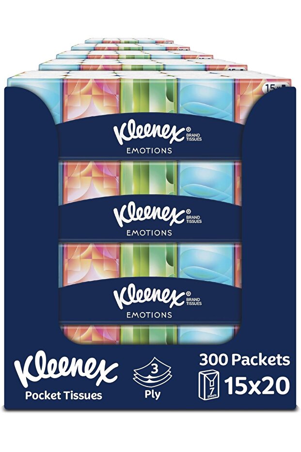 Emotions Pocket Pack Tissues – Stylish, Soft & Convenient Mini Packs – 300 Packs x 7 she