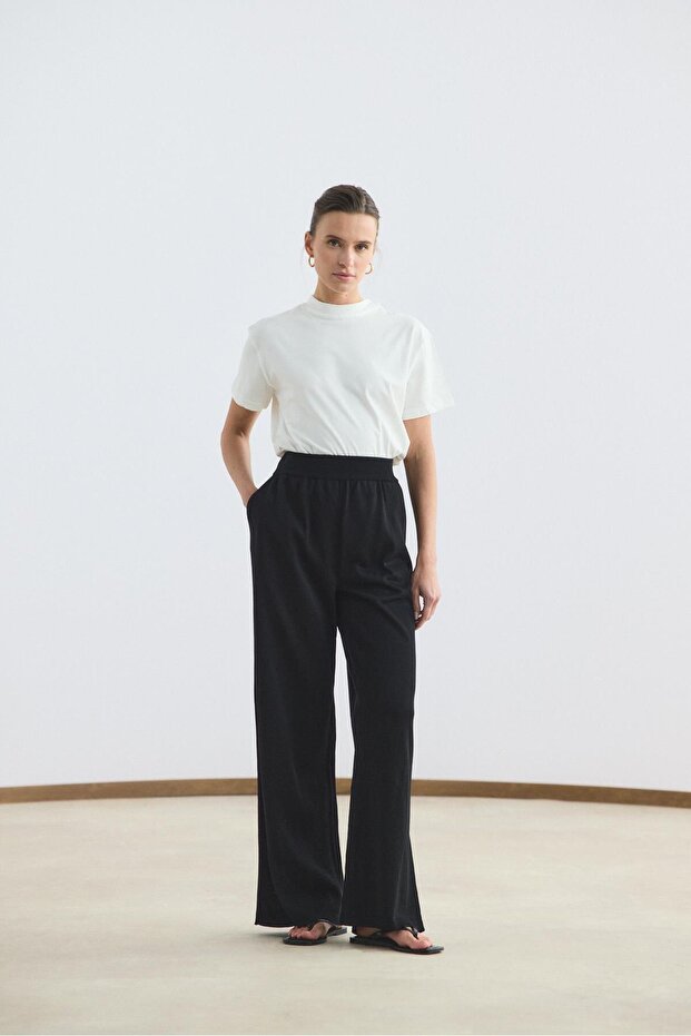 Slim Knitwear Trousers Black