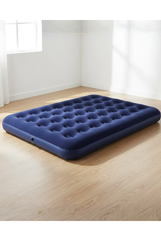 Outdoor Inflatable Mattress Double Flocked Surface Comfortable Use - 1
