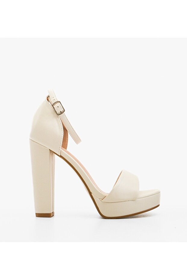 Sandale cu toc Olson albe - 1