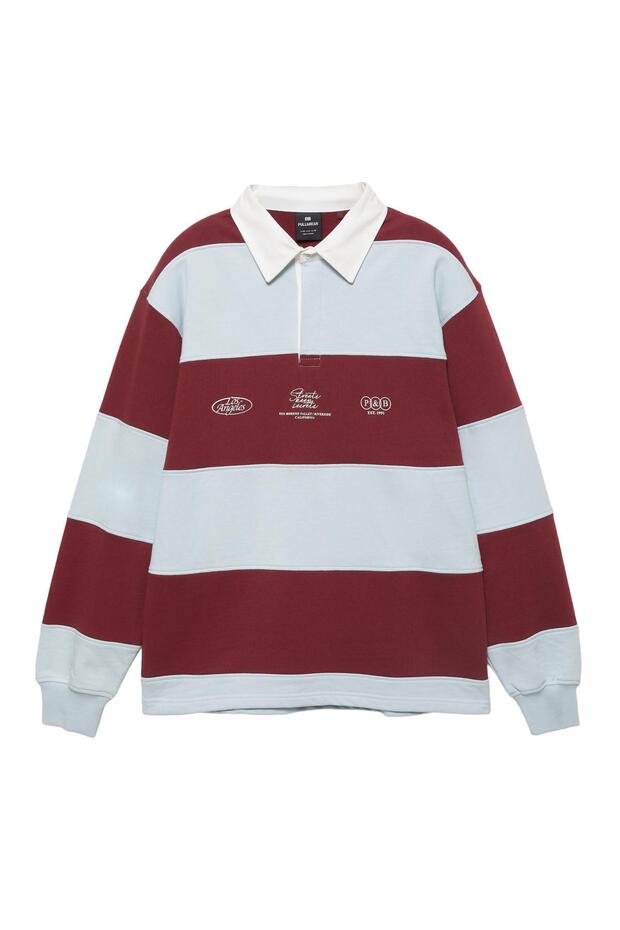 Çizgili uzun kollu polo - 4