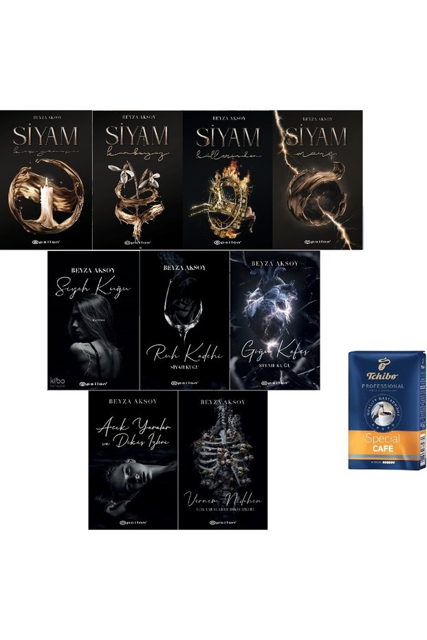 Beyza Aksoy 9 Book Set Cardboard Kpk/Siyam 4 Ktp+Black Swan 3 Ktp+Open Wounds 2 Ktp(Filter Coffee Hdy)