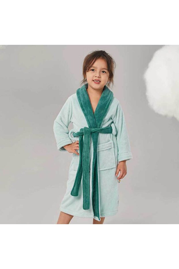 Kid's bathrobe – Elegant Green - (4-5 years)