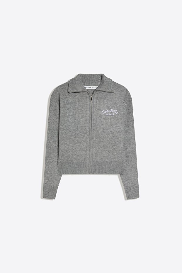 İşlemeli fermuarlı ceket - 5