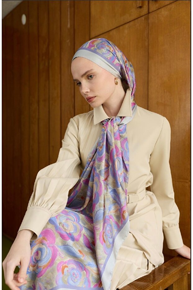 Winter Bloom Hint İpeği Şal 5014 - 1