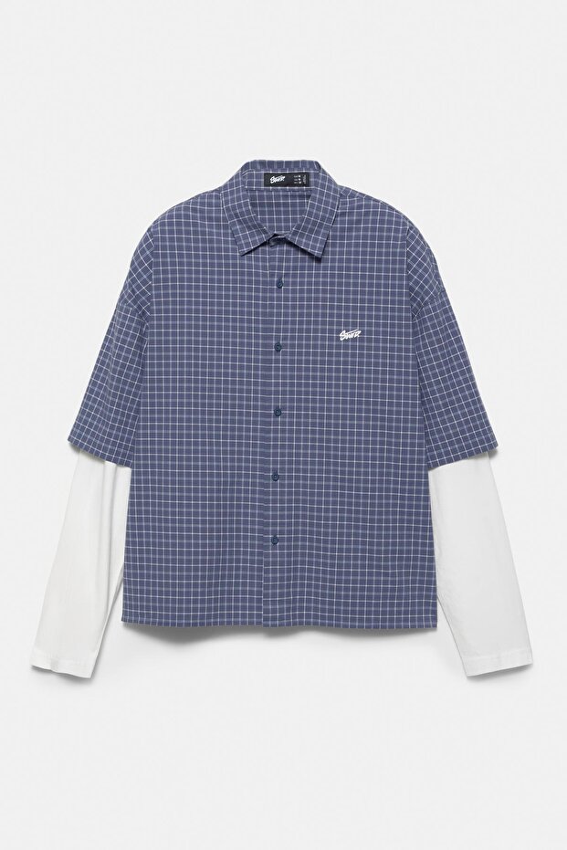 Çift kollu kareli gömlek - 8